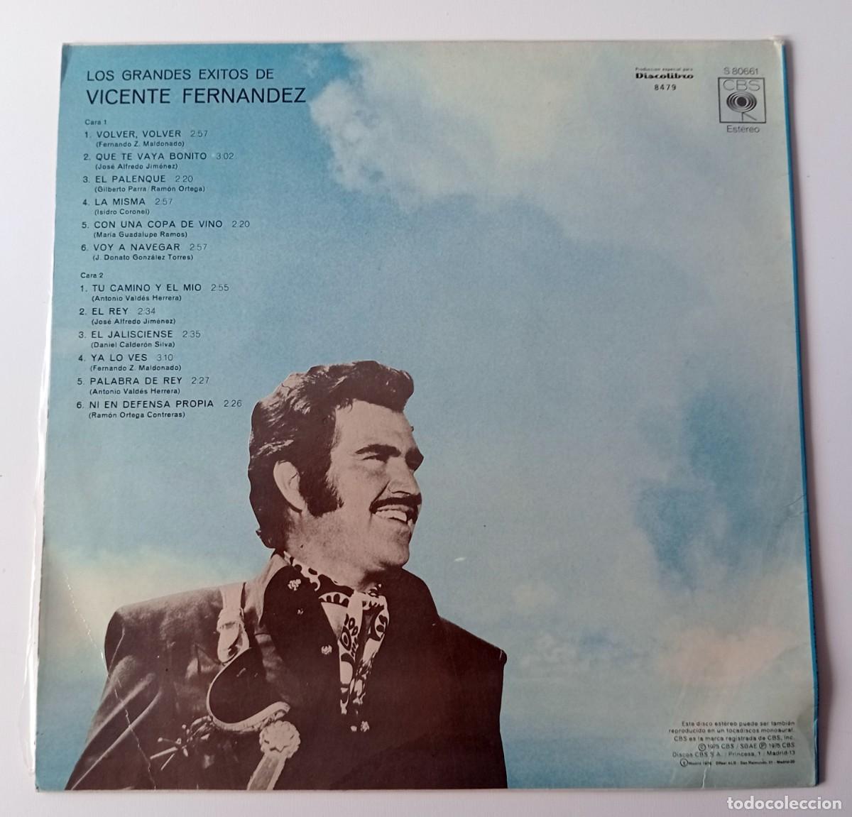 Discos de vinilo: LP LOS GRANDES &Eacute;XITOS DE VICENTE FERN&Aacute;NDEZ - Foto 2