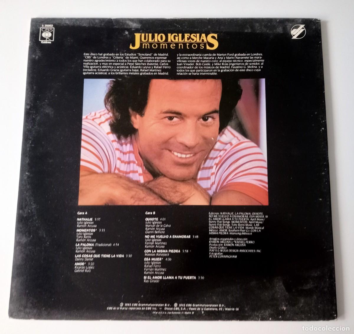 Discos de vinilo: LP JULIO IGLESIAS - MOMENTOS - Foto 2