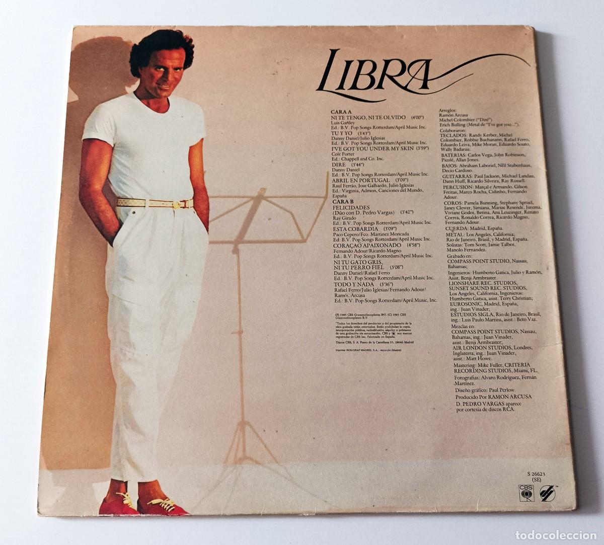 Discos de vinilo: LP JULIO IGLESIAS - LIBRA - Foto 2