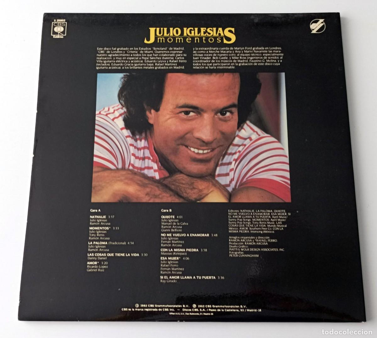 Discos de vinilo: LP JULIO IGLESIAS - MOMENTOS - Foto 2