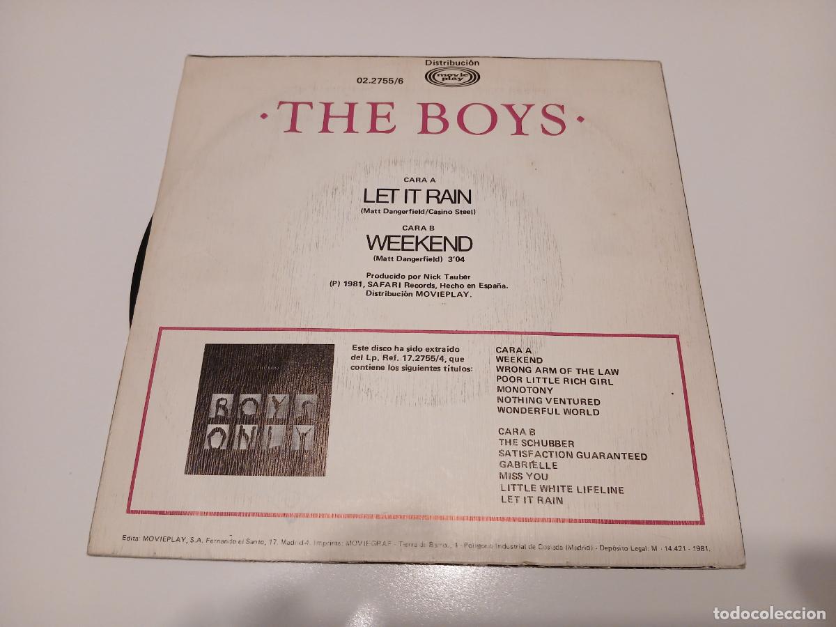 Discos de vinilo: The Boys &ndash; Let It Rain- (1981) single 7&rdquo; - Foto 5