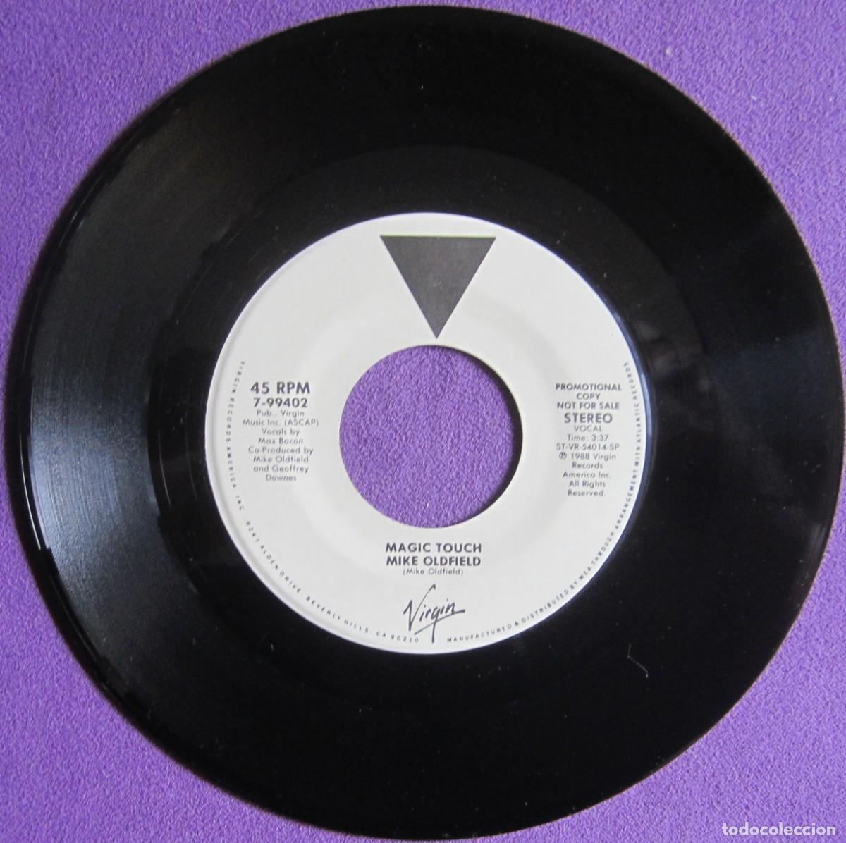 Discos de vinilo: MIKE OLDFIELD: MAGIC TOUCH / MAGIC TOUCH. RARA EDICI&Oacute;N PROMOCIONAL U.S.A. - Foto 2