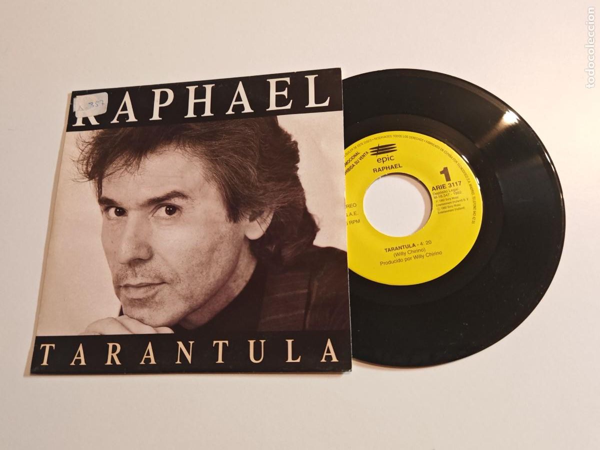 Discos de vinilo: RAPHAEL Tarantula SINGLE VINILO PROMO ESPA&Ntilde;A DEL A&Ntilde;O 1992 1 TEMA - Foto 1