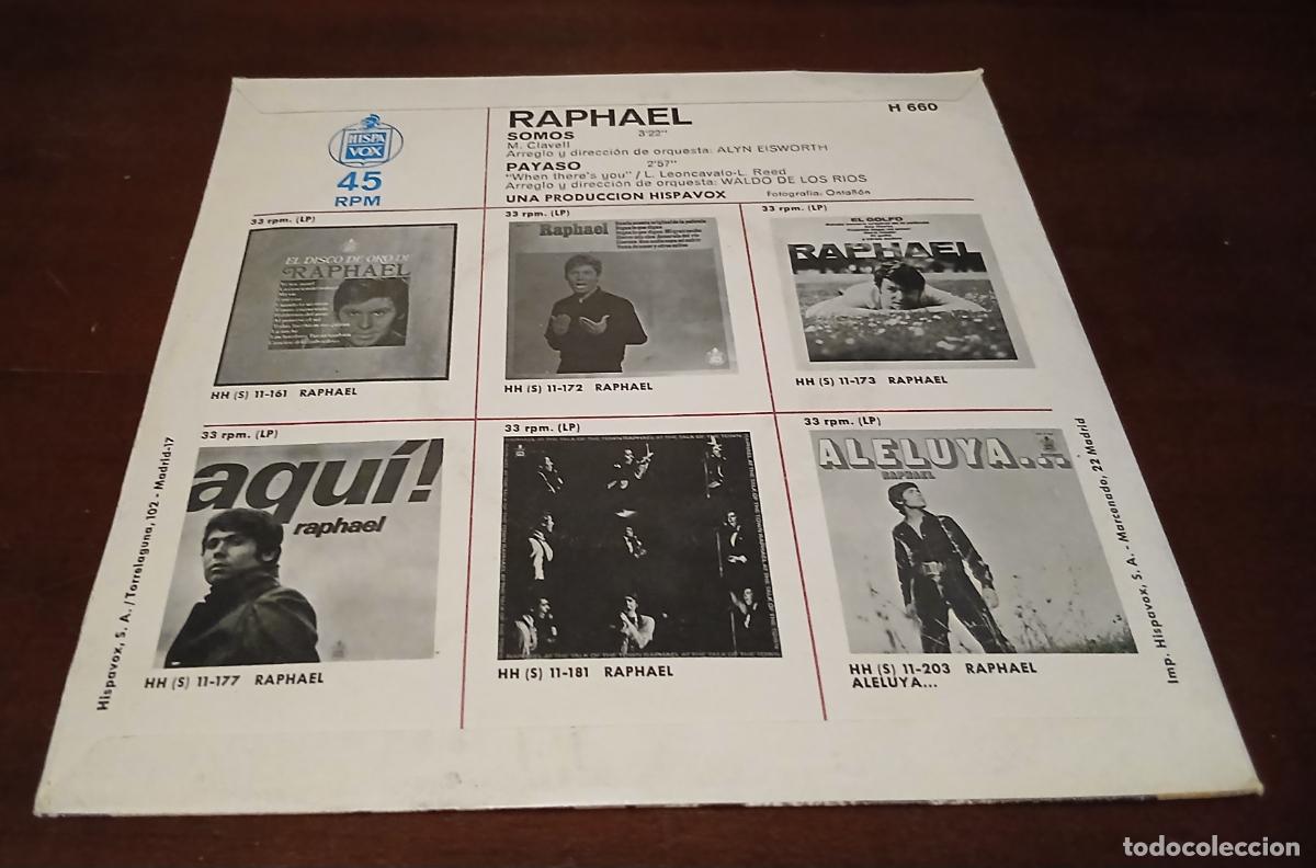 Discos de vinilo: RAPHAEL - SOMOS - SINGLE - 1970 - Foto 2