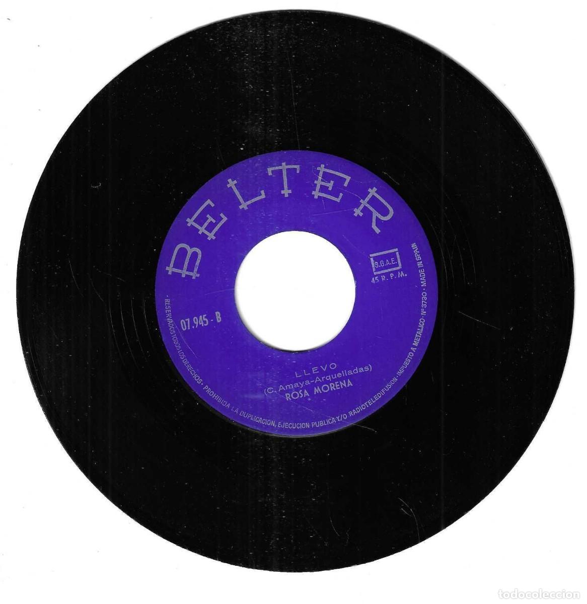 Discos de vinilo: ROSA MORENO - EL GITANO SE&Ntilde;ORITO / LLEVO - DISCOS BELTER - 1971 - Foto 3