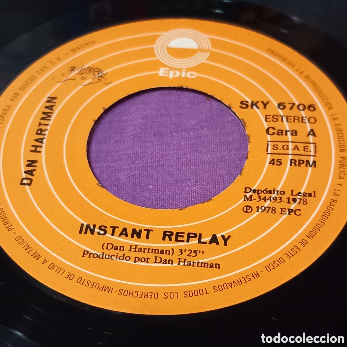 Discos de vinilo: SINGLE/DAN HARTMAN-REPETICION(,1978 SPAIN)vinilo excelente - Foto 2