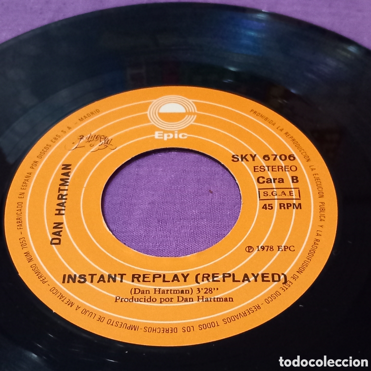 Discos de vinilo: SINGLE/DAN HARTMAN-REPETICION(,1978 SPAIN)vinilo excelente - Foto 3