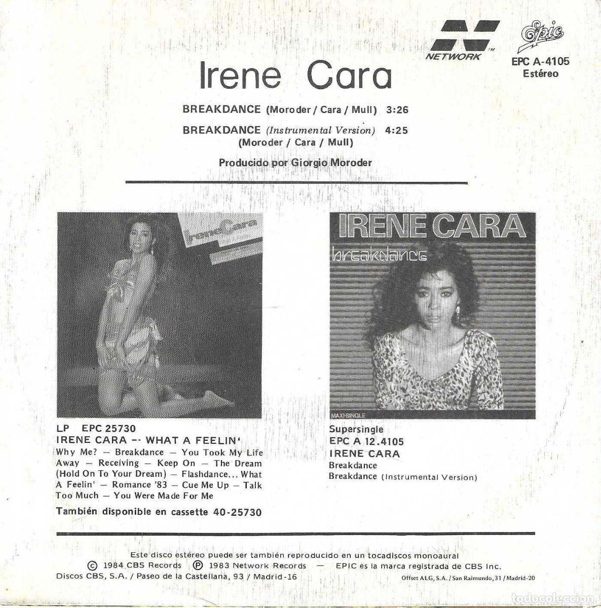 Discos de vinilo: IRENE CARA - BREAKDANCE - DISCOS CBS - 1983 - Foto 4