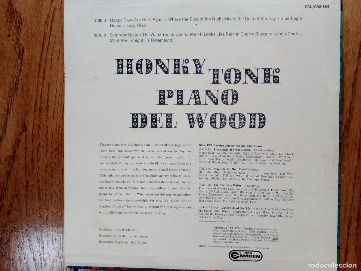 Discos de vinilo: Honky-Tonk piano Del Wood - Foto 2