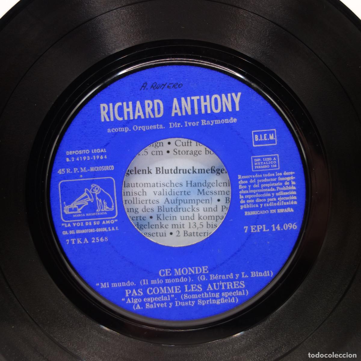 Discos de vinilo: RICHARD ANTHONY - CE MONDE - Foto 6