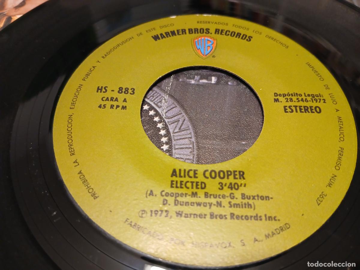 Discos de vinilo: Alice Cooper &lrm;&ndash; Elected! / Luney Tune- (1972) single 7&rdquo; - Foto 2
