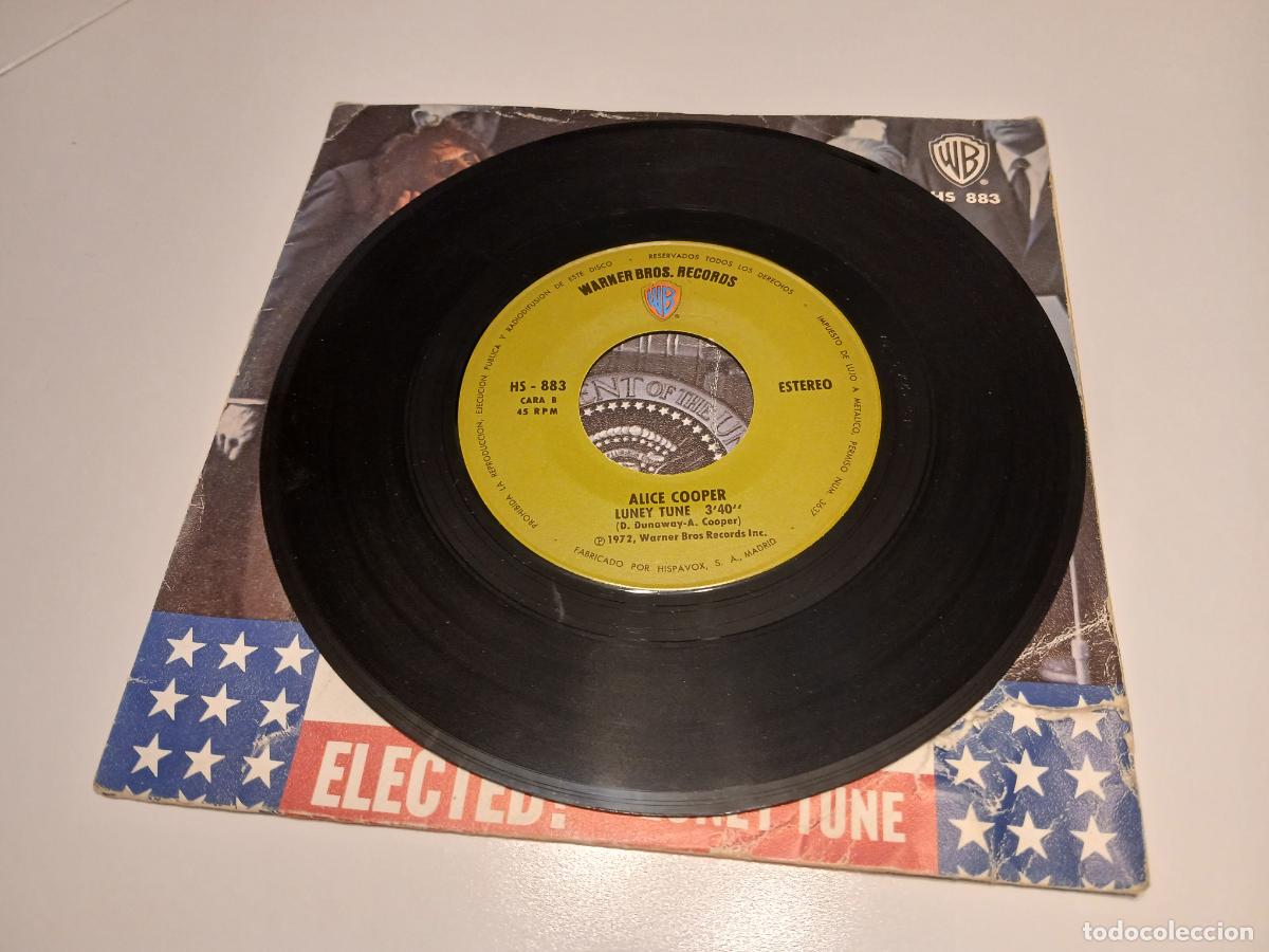 Discos de vinilo: Alice Cooper &lrm;&ndash; Elected! / Luney Tune- (1972) single 7&rdquo; - Foto 4
