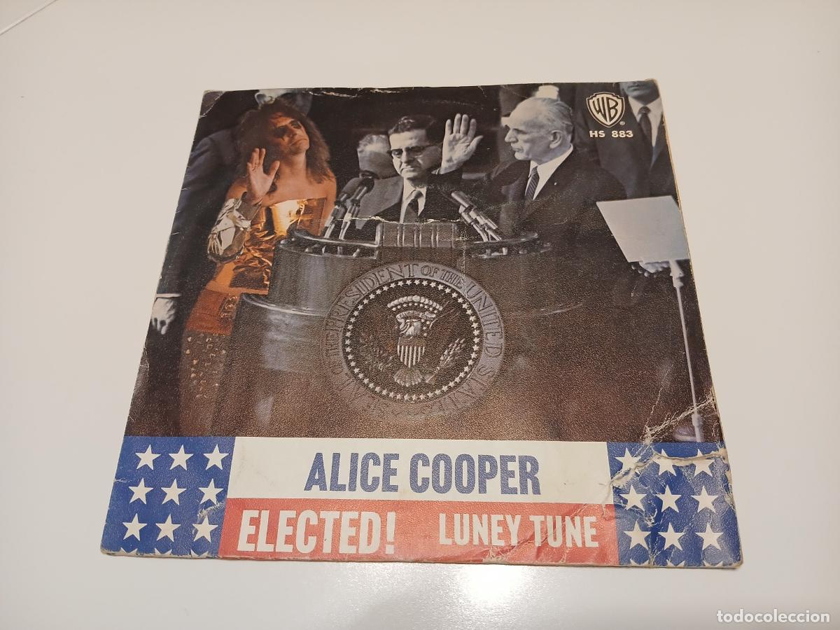 Discos de vinilo: Alice Cooper &lrm;&ndash; Elected! / Luney Tune- (1972) single 7&rdquo; - Foto 1