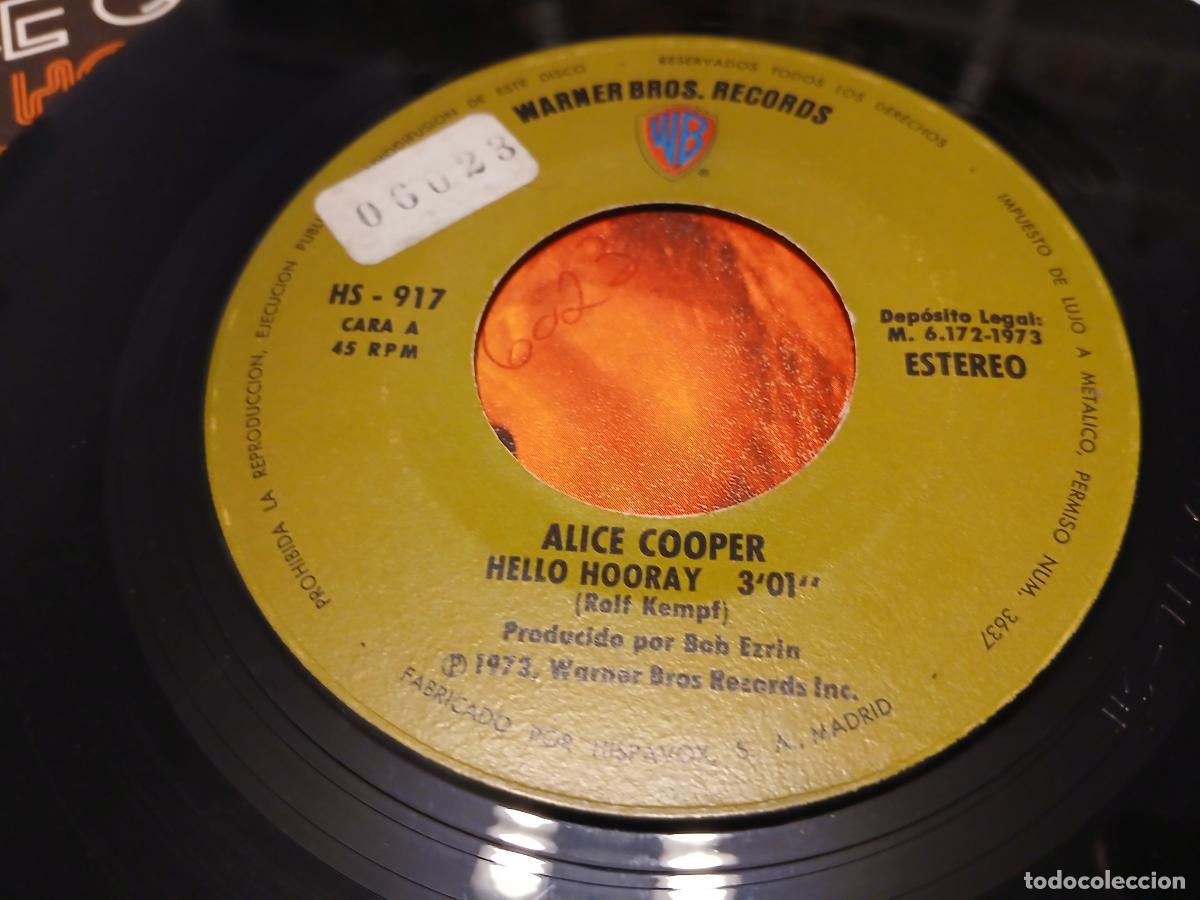 Discos de vinilo: Alice Cooper &ndash; Hello Hooray- (1973) single 7&rdquo; - Foto 2