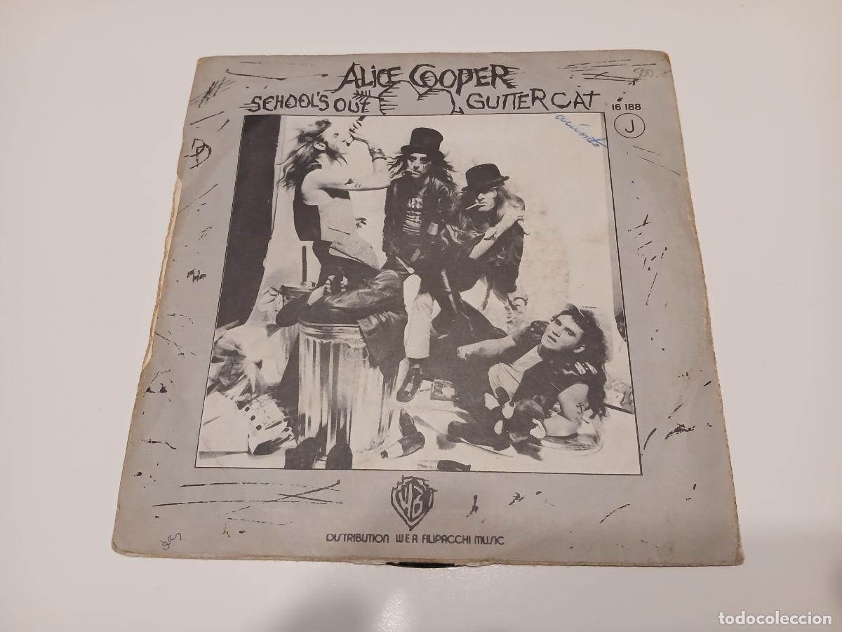 Discos de vinilo: Alice Cooper &lrm;&ndash; Schools Out / Gutter Cat- (1972) single 7&rdquo; - Foto 5