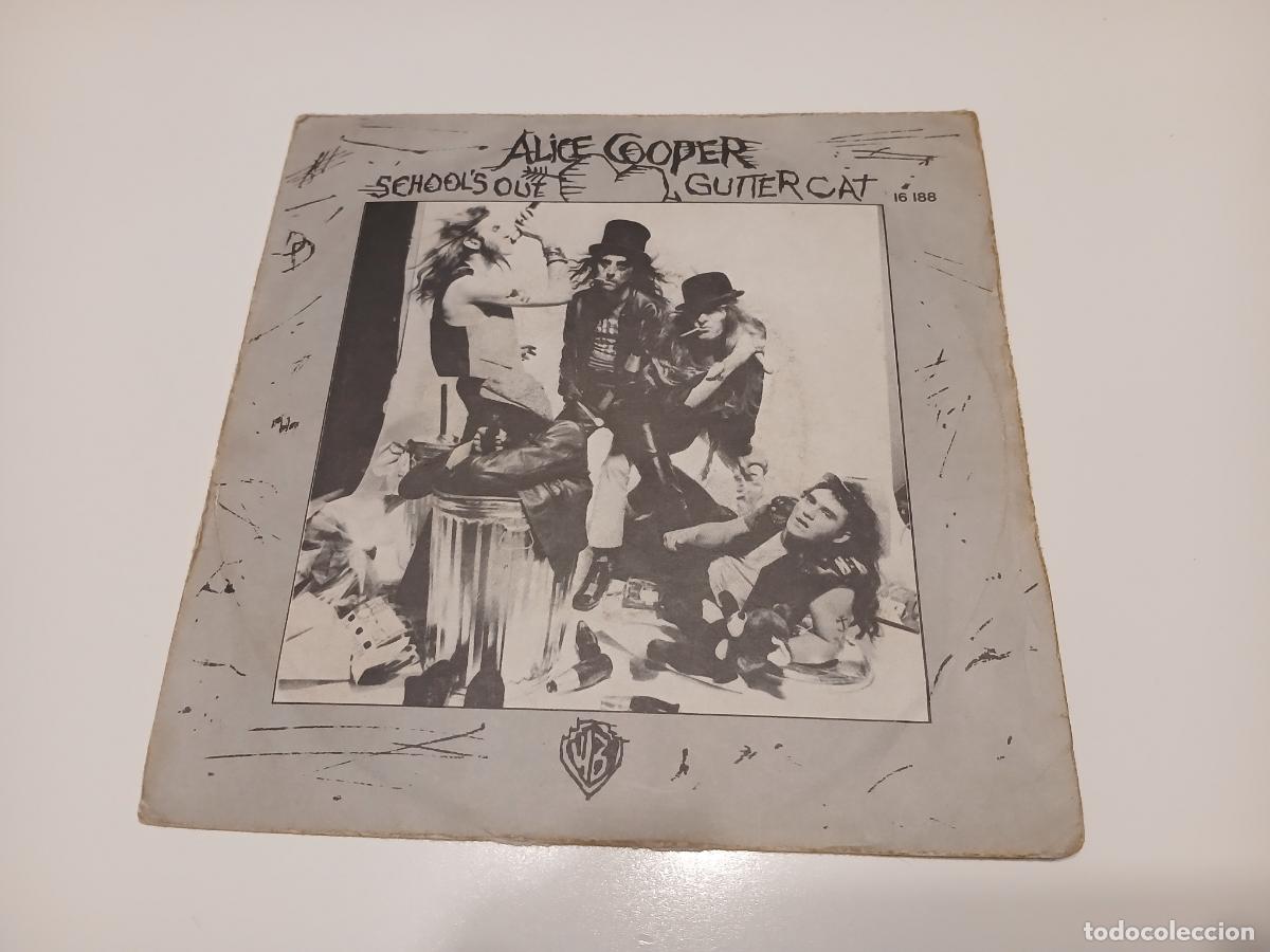 Discos de vinilo: Alice Cooper &lrm;&ndash; Schools Out / Gutter Cat- (1972) single 7&rdquo; - Foto 1