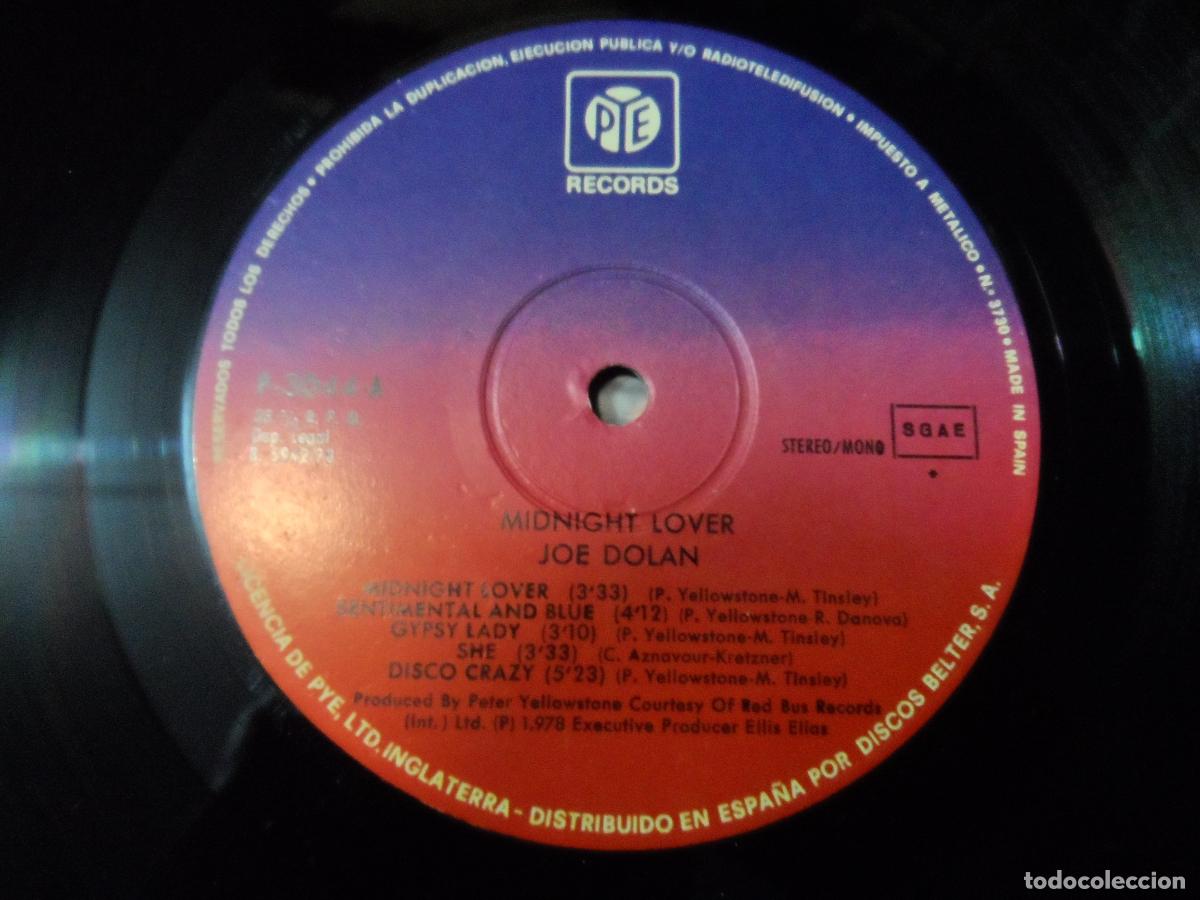 Discos de vinilo: Joe Dolan &ndash; Midnight Lover (SPAIN 1978) - Foto 3