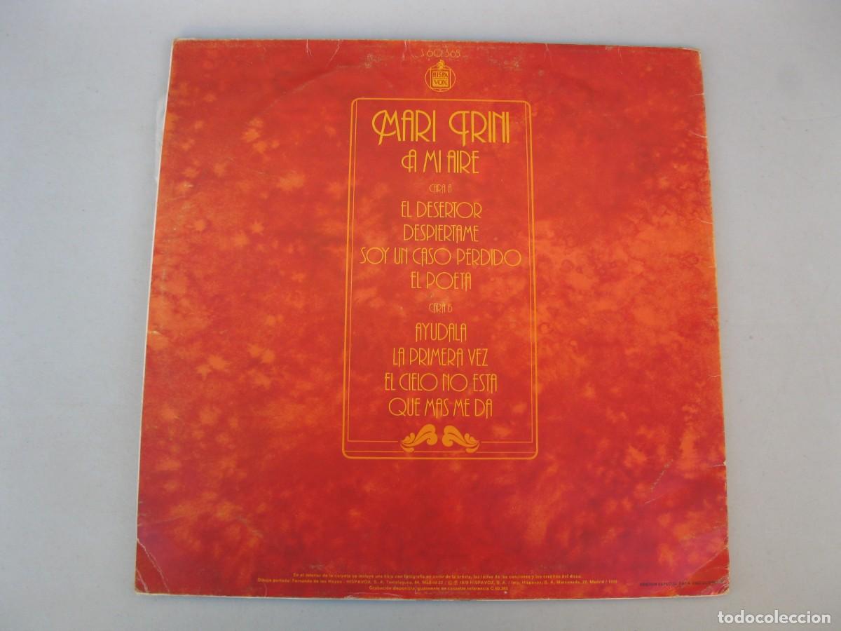 Discos de vinilo: LP - MARI TRINI - A MI AIRE - HISPAVOX - A&Ntilde;O 1979. - Foto 2
