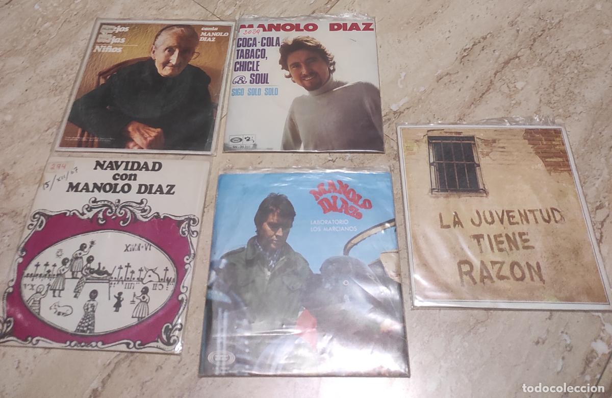 Discos de vinilo: MANOLO DIAZ ( LOS BRAVOS)- LOTE CINCO SINGLES- - Foto 1