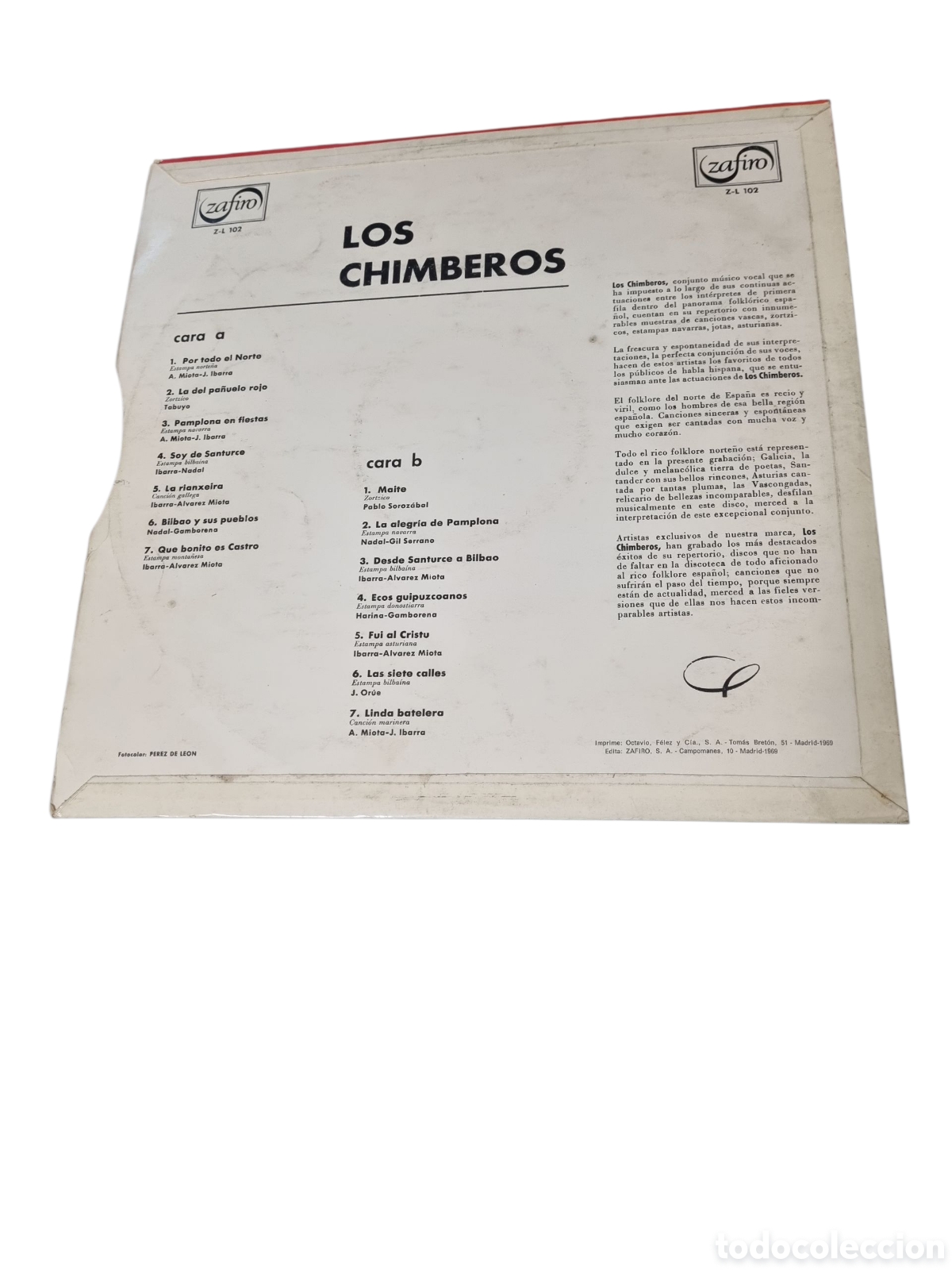Discos de vinilo: VIN6622 los chimberos VINILO DE SEGUNDAMANO - Foto 2