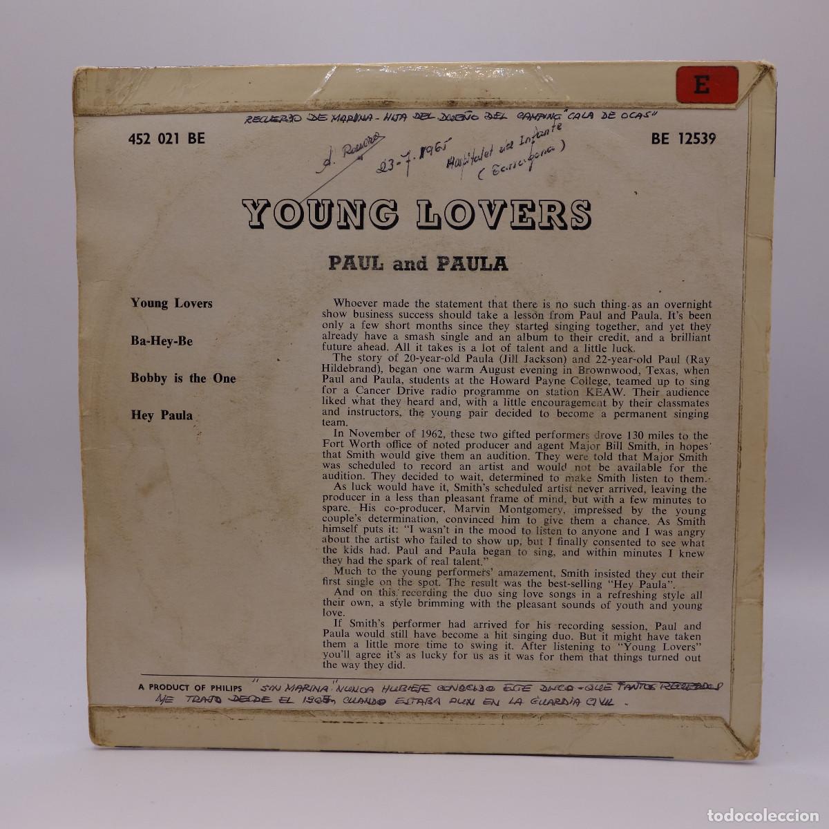 Discos de vinilo: PAUL & PAULA - YOUNG LOVERS - Foto 2