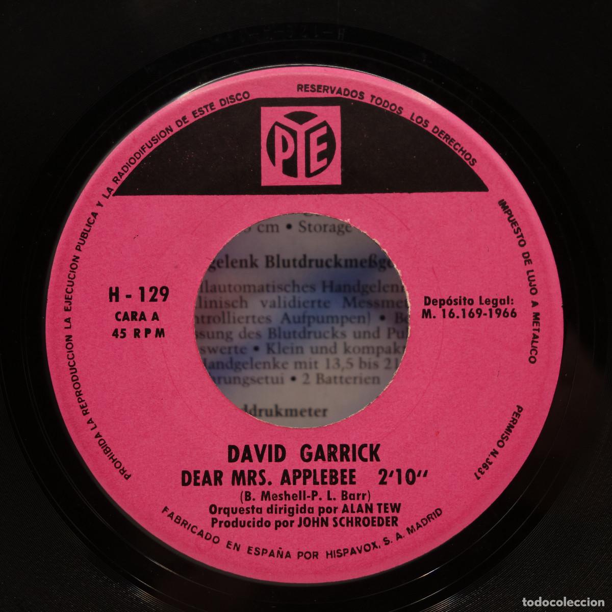 Discos de vinilo: DAVID GARRICK - DEAR MRS. APPLEBEE - Foto 6