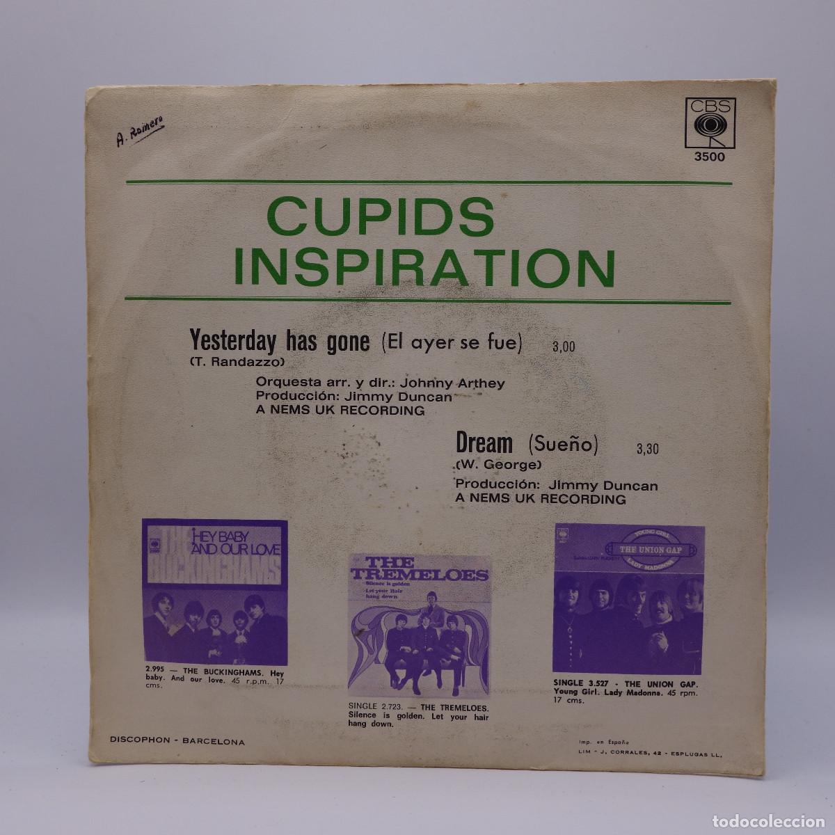 Discos de vinilo: CUPIDS INSPIRATION - YESTERDAY HAS GONE - Foto 2