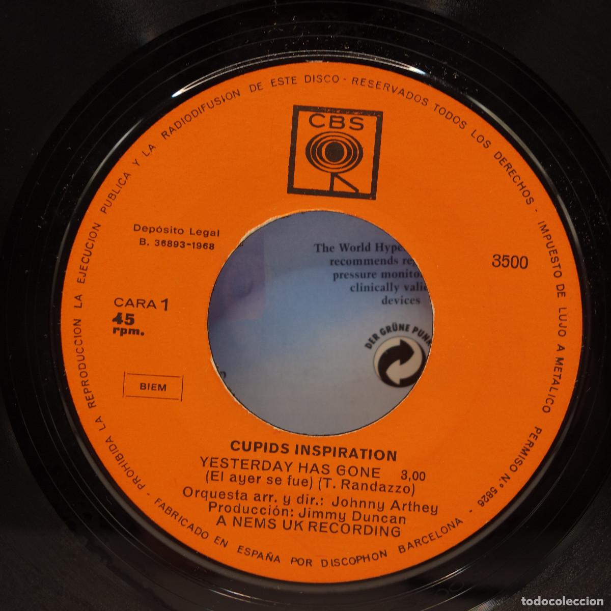 Discos de vinilo: CUPIDS INSPIRATION - YESTERDAY HAS GONE - Foto 6