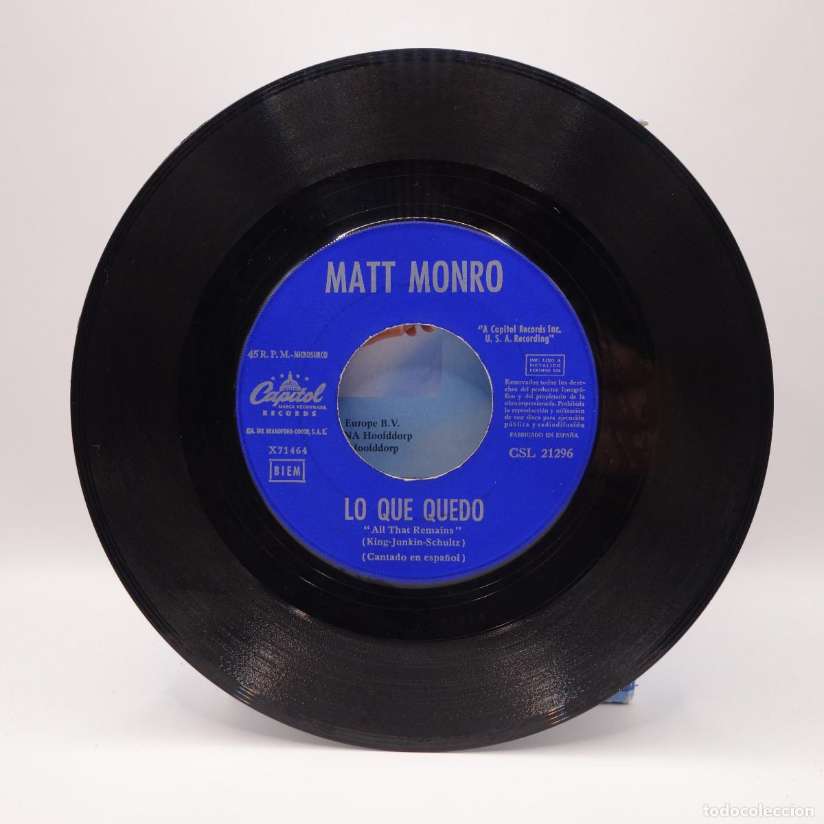Discos de vinilo: MATT MONRO - TODO PASARA - Foto 5