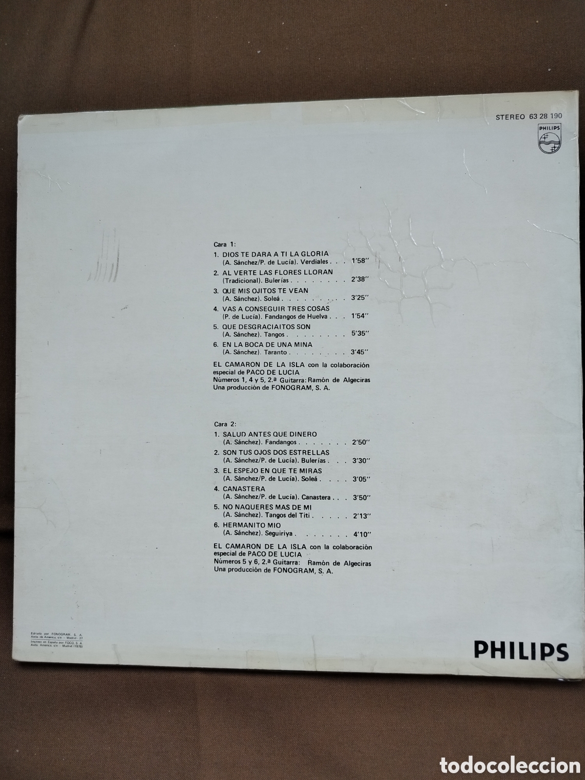 Discos de vinilo: Camar&oacute;n de la Isla LP - Foto 2