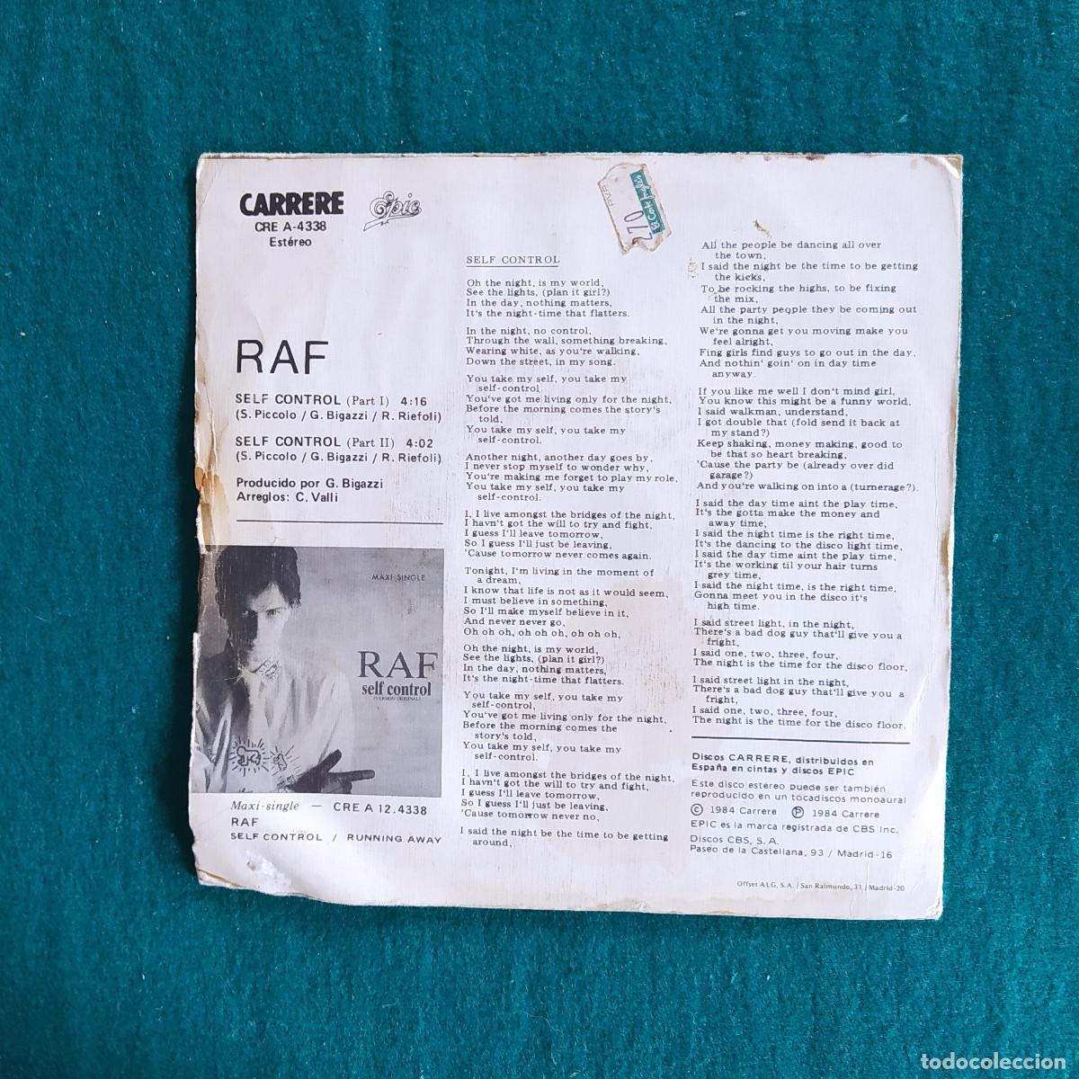 Discos de vinilo: RAF &ndash; Self Control 1984 - Foto 2