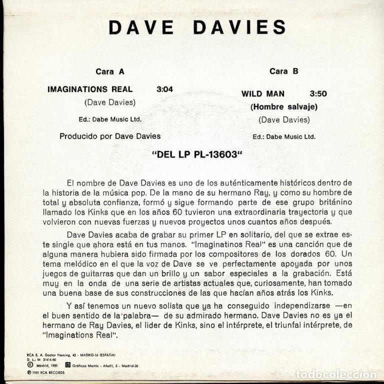 Discos de vinilo: DAVE DAVIES Imaginations Real - Foto 2