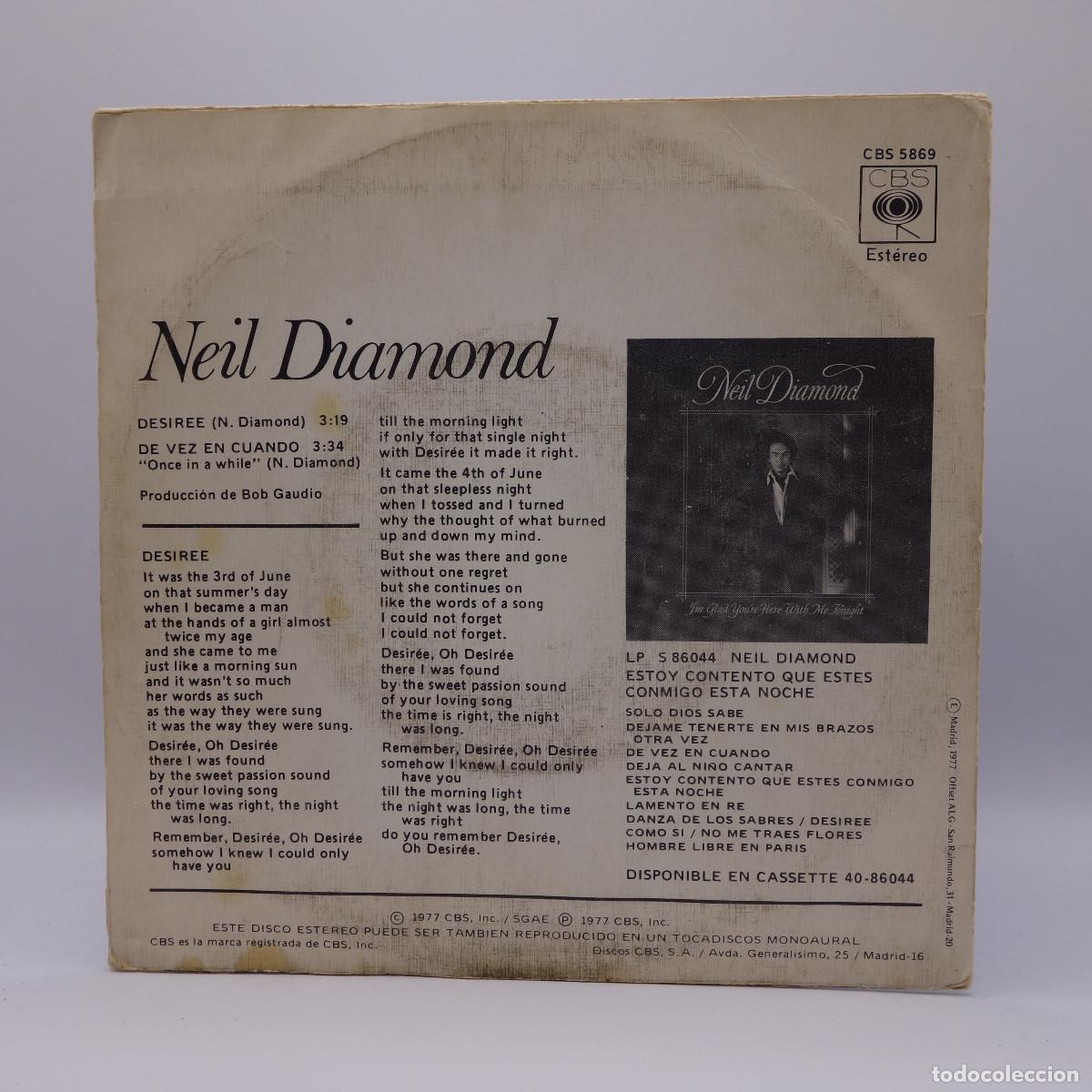 Discos de vinilo: NEIL DIAMOND - DESIREE - Foto 2