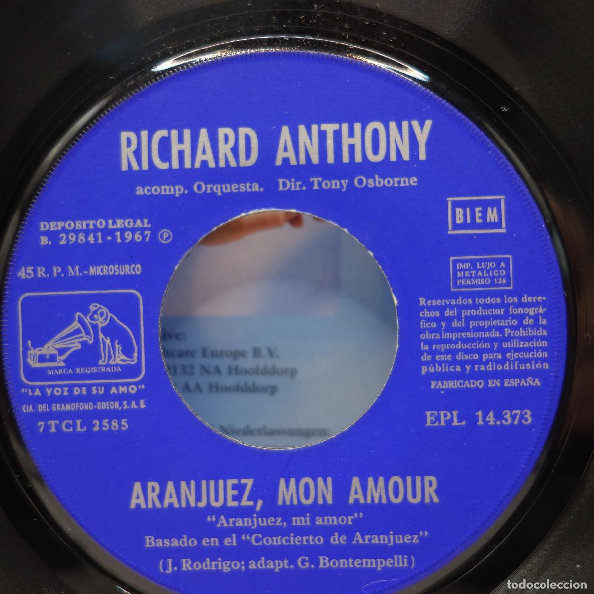 Discos de vinilo: RICHARD ANTHONY - ARANJUEZ MON AMOUR - Foto 6
