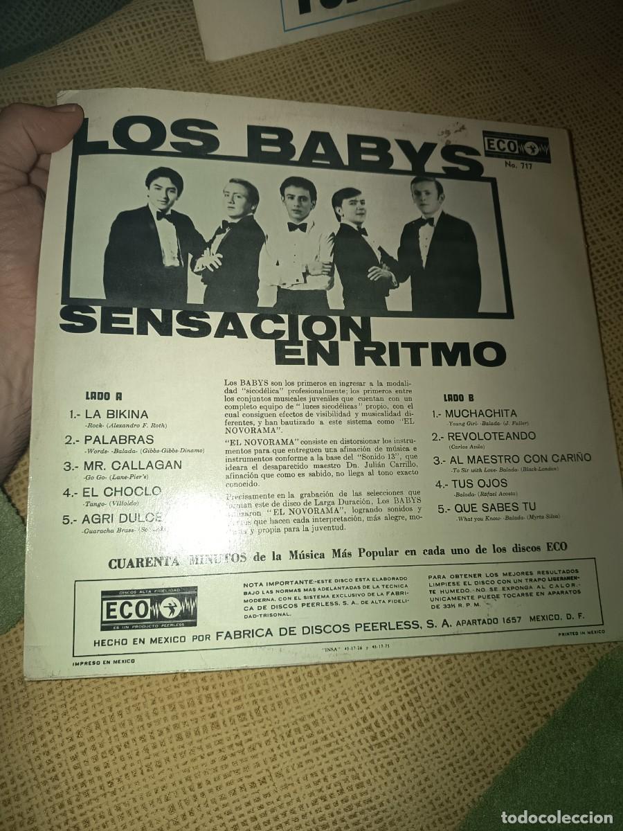 Discos de vinilo: LOTE 159, LP LOS BABYS,( SENSACION EN RITMO) - Foto 2