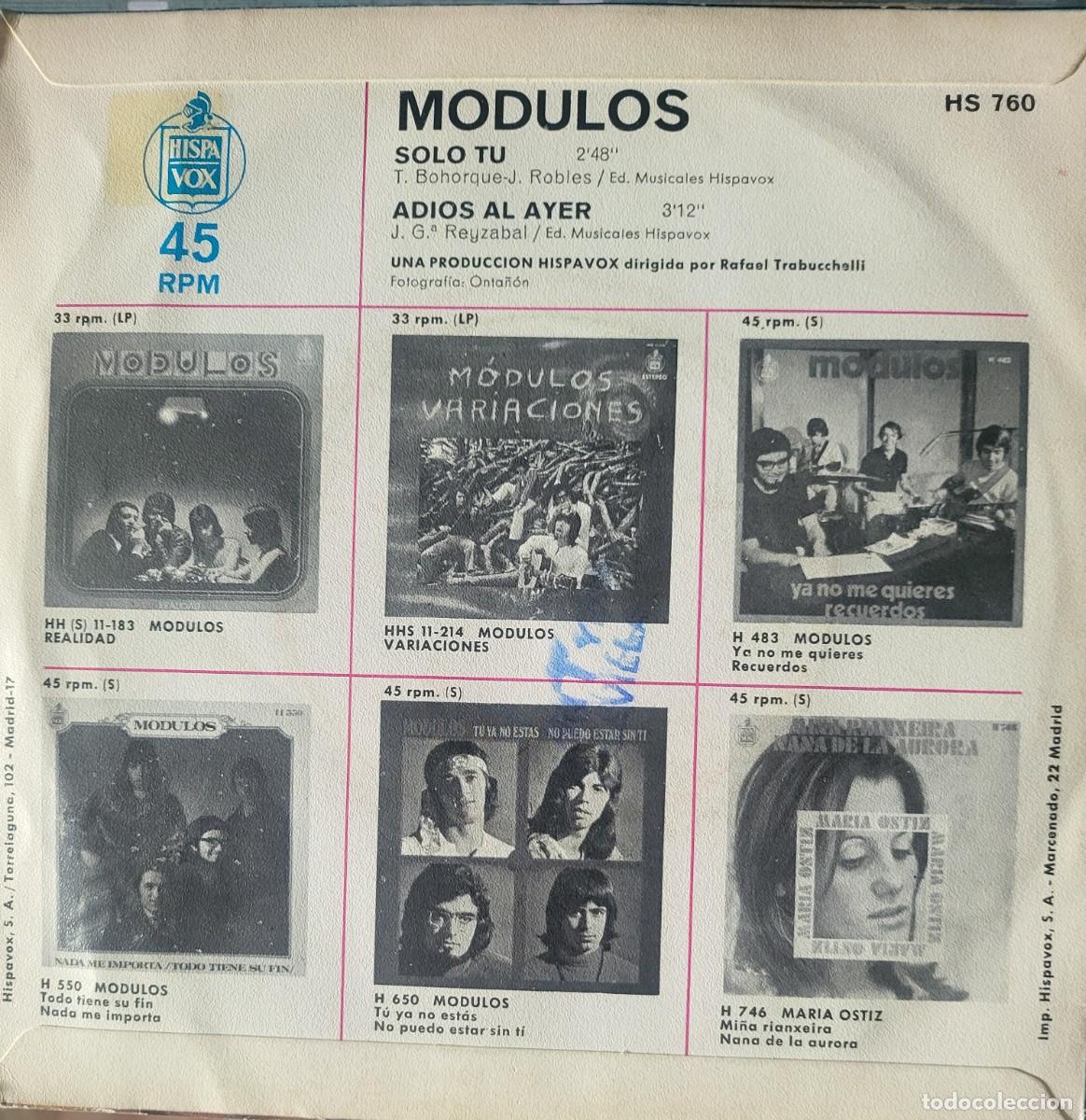 Discos de vinilo: Modulos single sello Hispavox editado en Espa&ntilde;a...a&ntilde;o 1971. - Foto 2