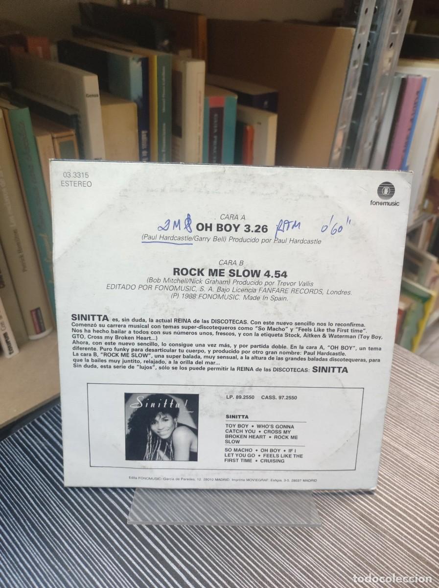 Discos de vinilo: Sinitta &ndash; Oh Boy / Rock Me Slow - Foto 2
