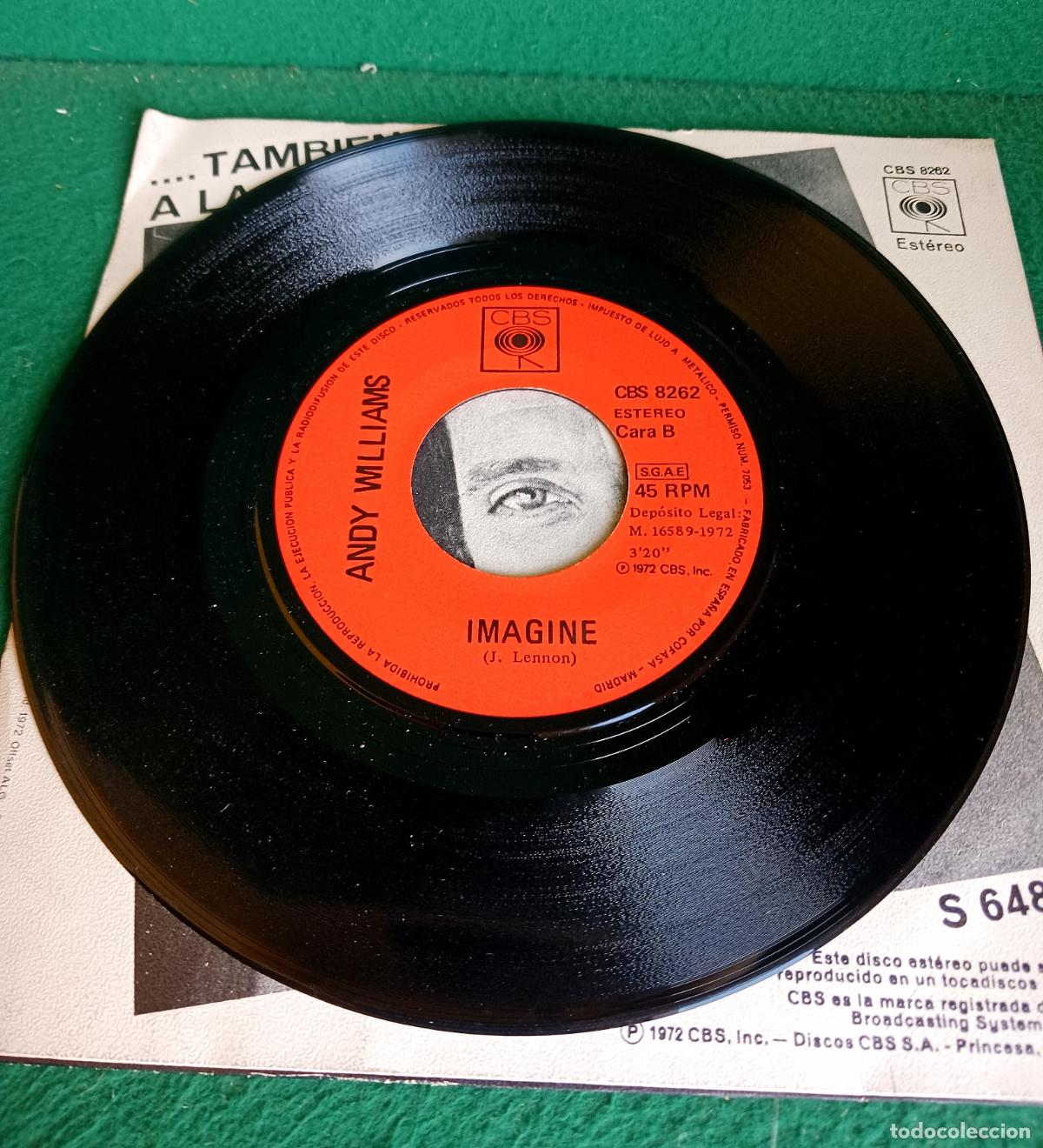 Discos de vinilo: DISCO VINILO SINGLE - ANDY WILLIAMS - EL PADRINO - CBS 8262 - Foto 3