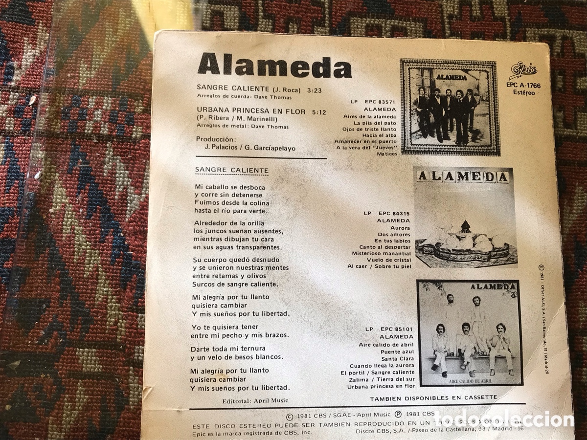 Discos de vinilo: Sangre caliente. Alameda - Foto 2