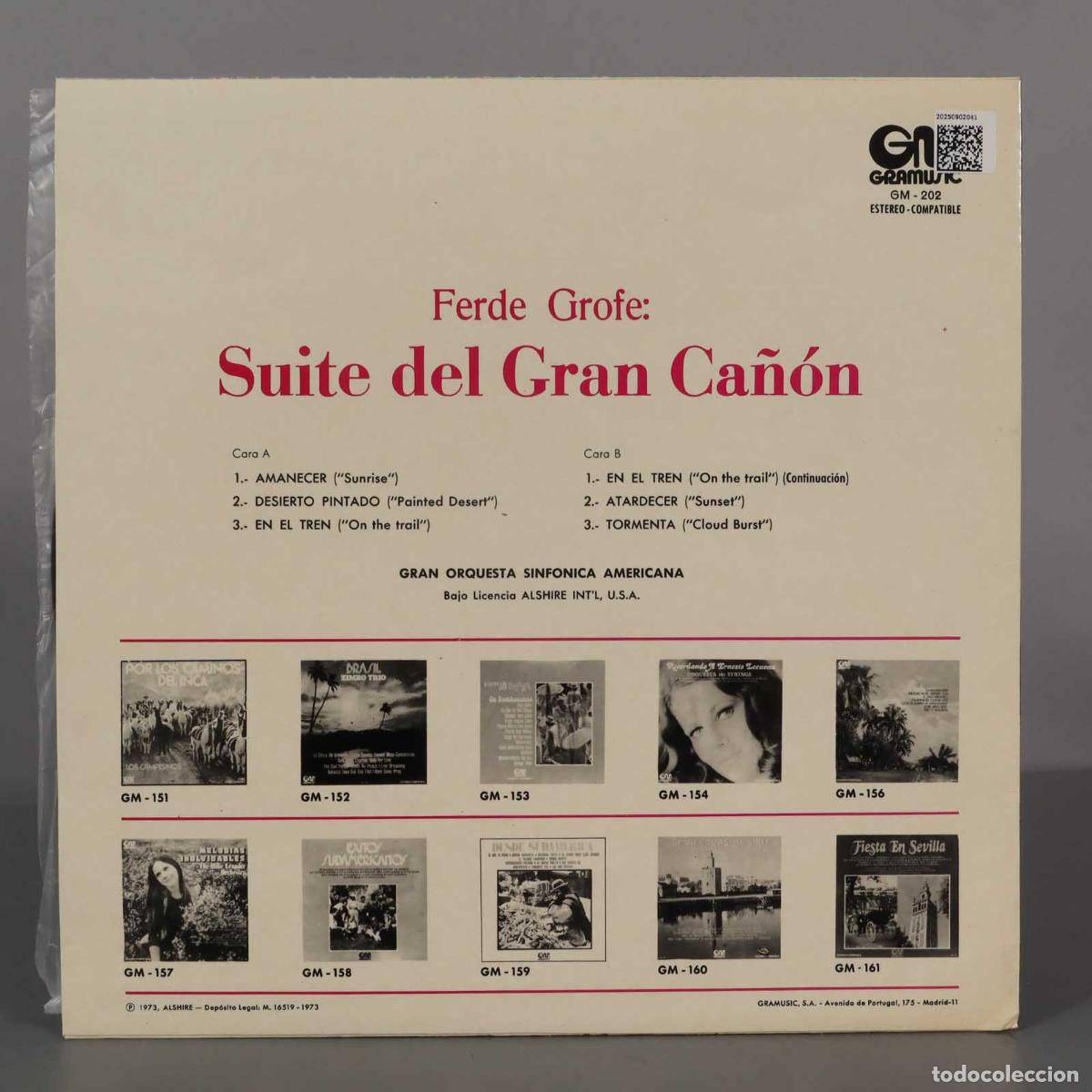 Discos de vinilo: LP. Ferde Grofe &ndash; Suite Del Gran Ca&ntilde;&oacute;n - Foto 2