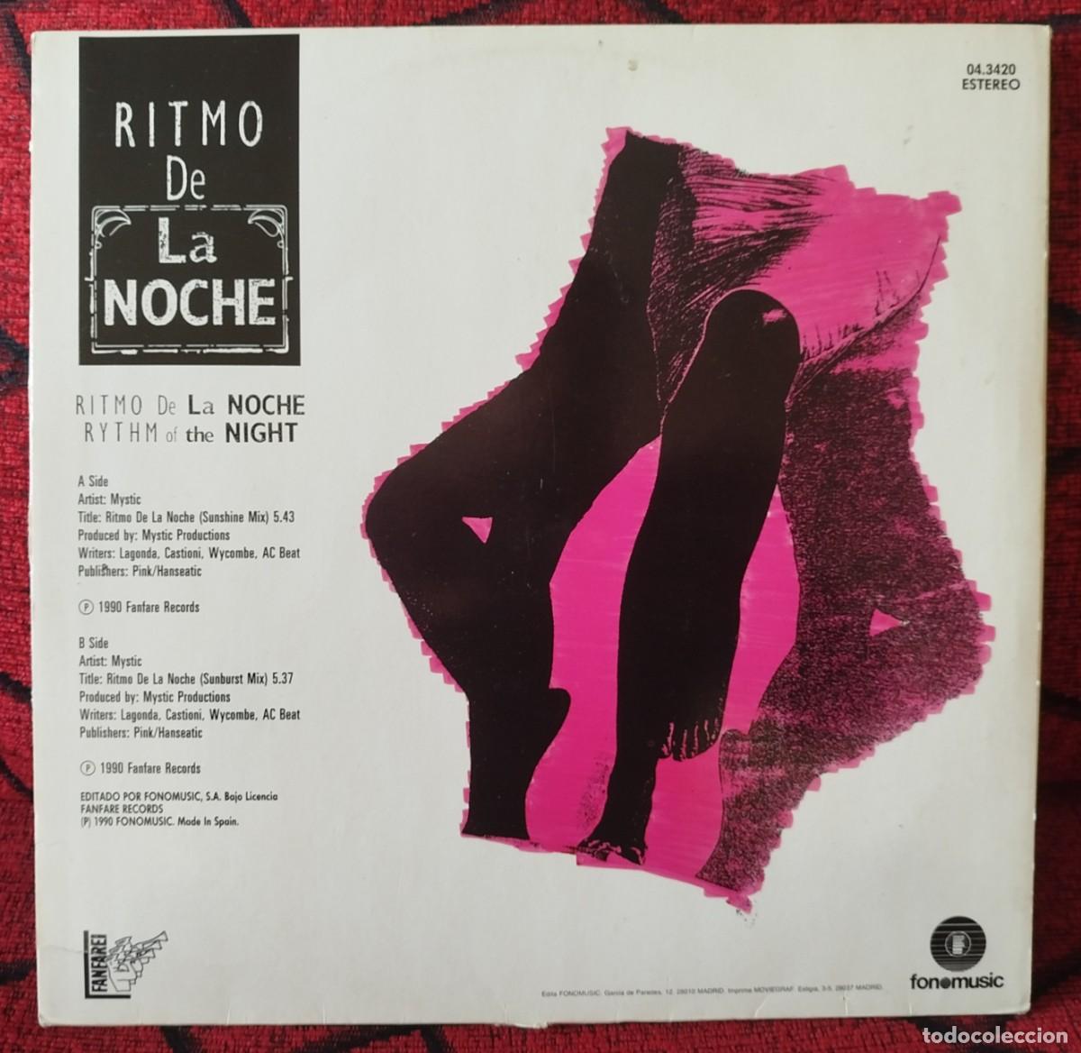 Discos de vinilo: MYSTIC ** Ritmo De La Noche ** MAXI SINGLE VINILO 1990 - Foto 2