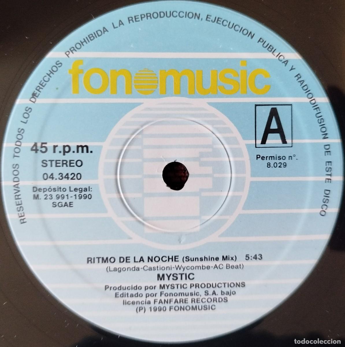 Discos de vinilo: MYSTIC ** Ritmo De La Noche ** MAXI SINGLE VINILO 1990 - Foto 3