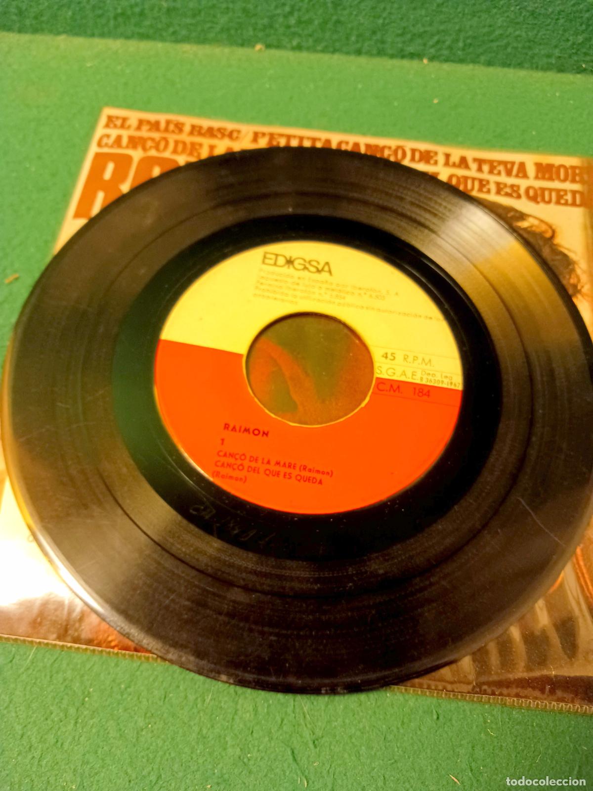 Discos de vinilo: DISCO VINILO SINGLE - RAIMON - CAN&Ccedil;O DE LA MARE - EDIGSA CM 184 - Foto 4
