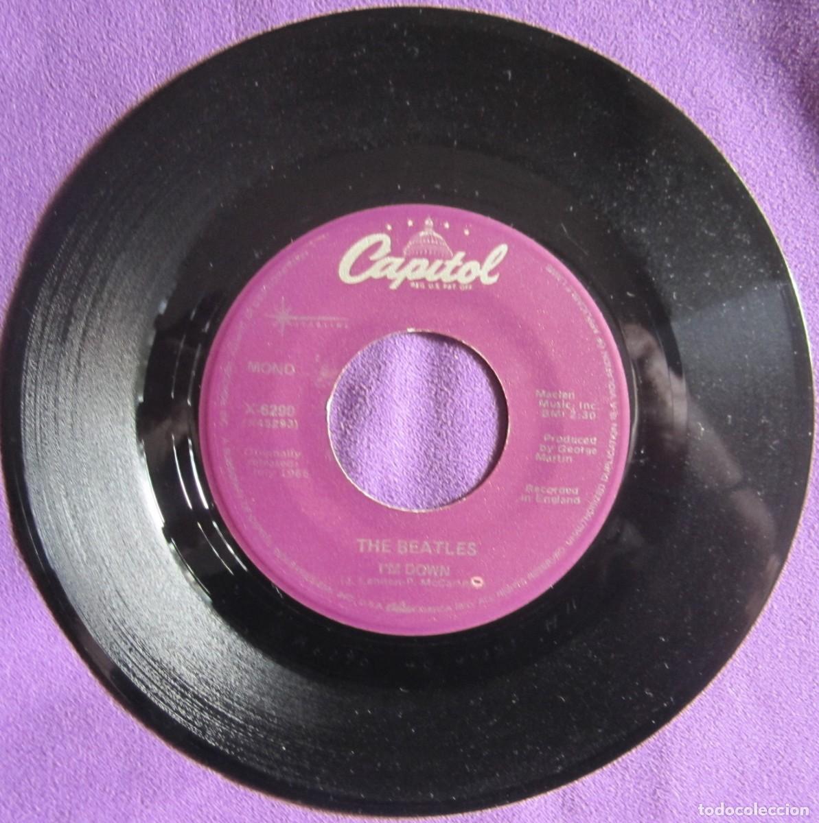 Discos de vinilo: BEATLES, THE: HELP / I&acute;M DOWN. REEDICI&Oacute;N CAPITOL U.S.A. - Foto 2