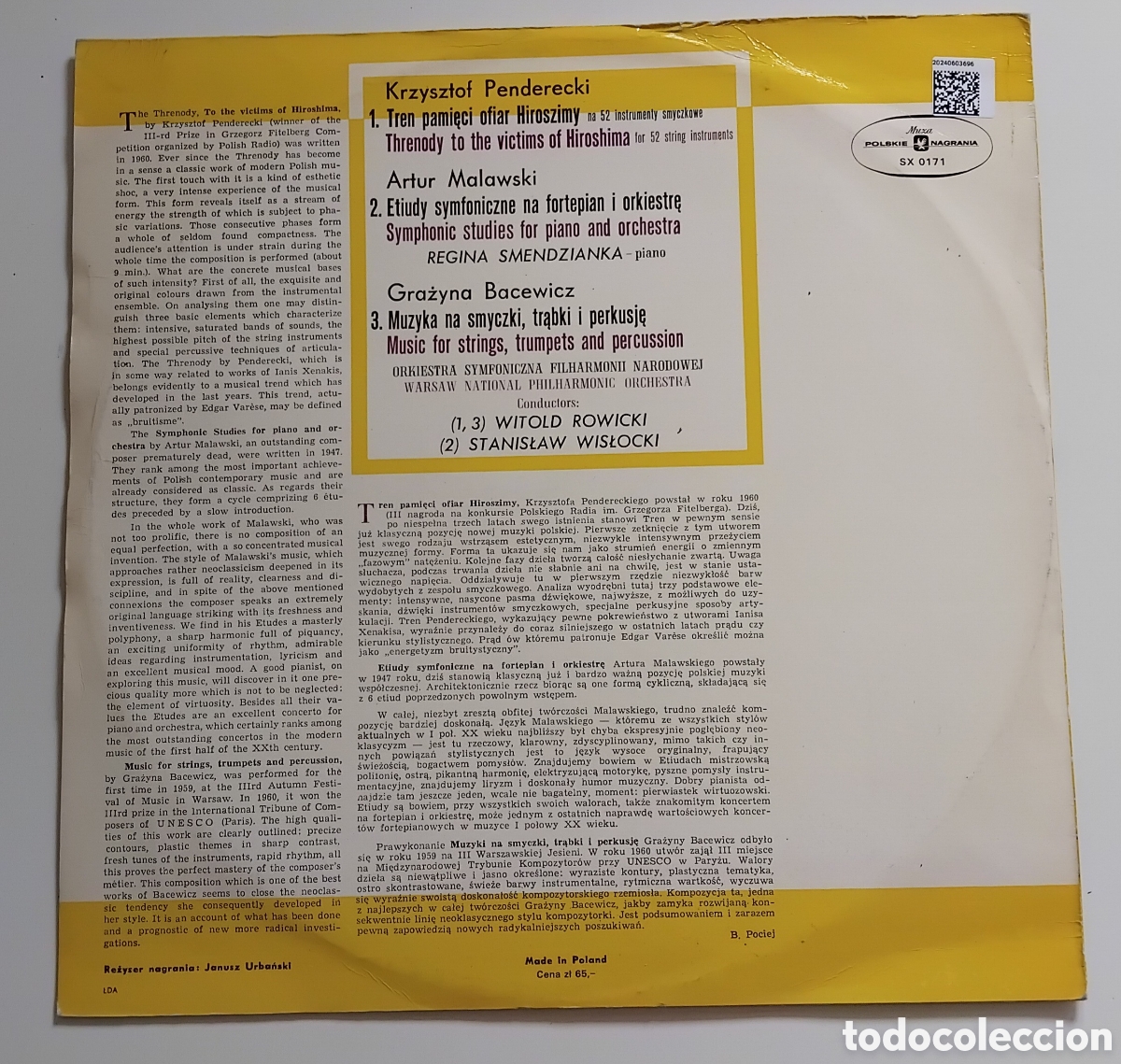 Discos de vinilo: K. PENDERCKY, BACEWICZ, MALAWSKI - Foto 2