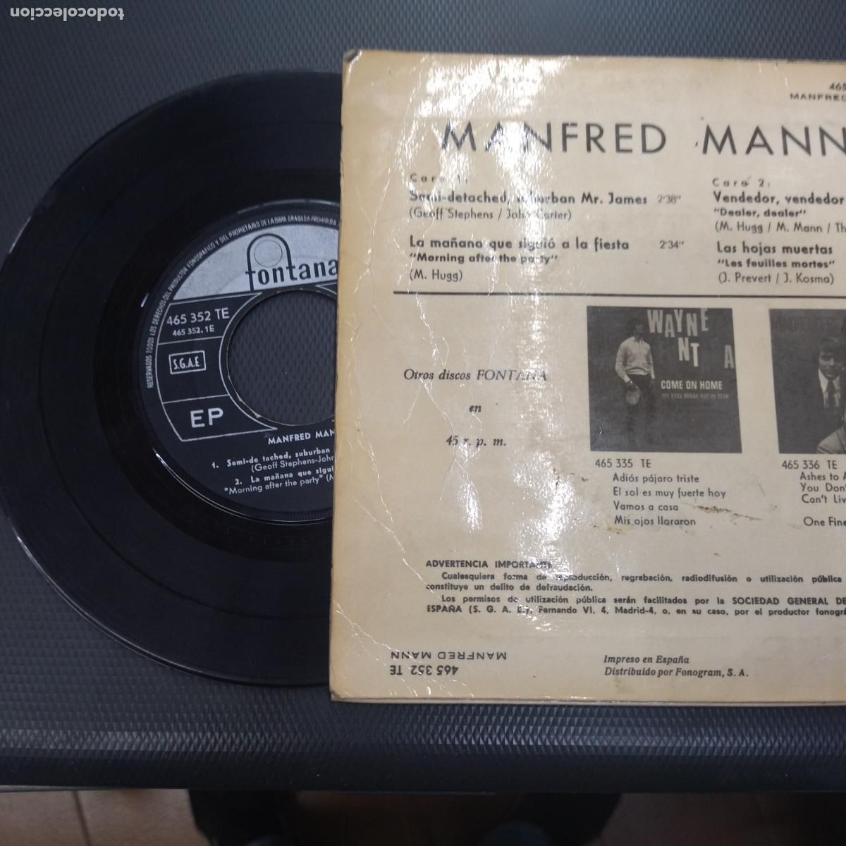 Discos de vinilo: SINGLE DISCO VINILO MANFRED MANN SEMI DETACHED - Foto 2