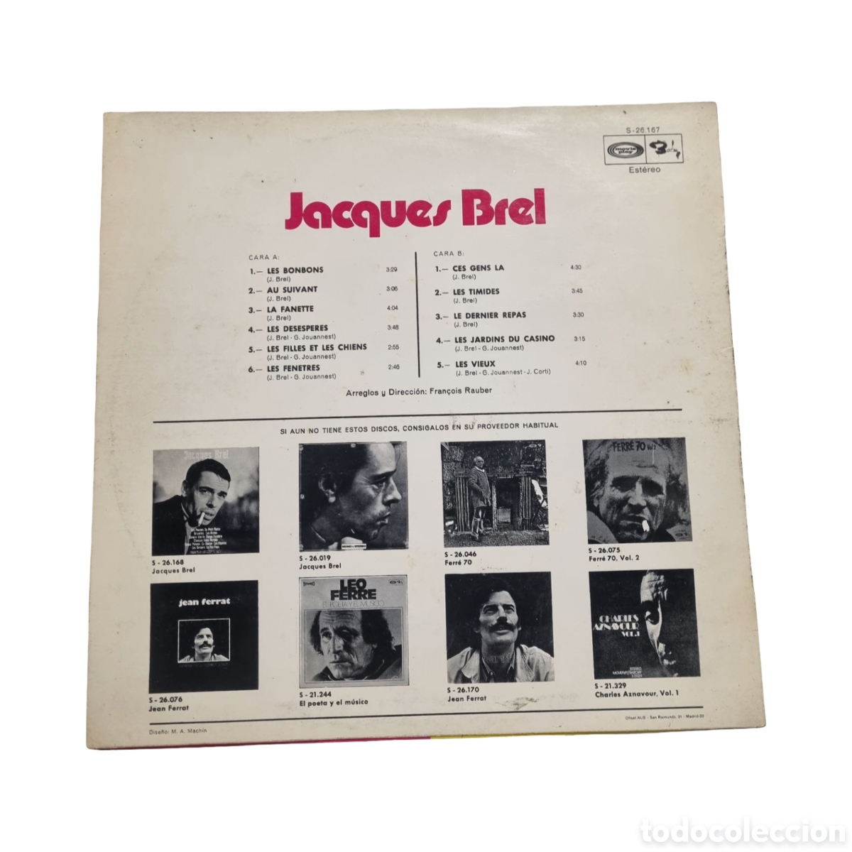 Discos de vinilo: VIN6677 jacques brel VINILO DE SEGUNDAMANO - Foto 2