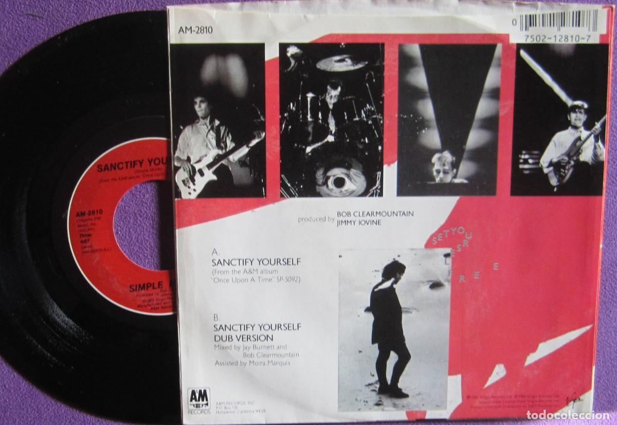 Discos de vinilo: SIMPLE MINDS: SANCTIFY YOURSELF / SANCTIFY YOURSELF (DUB VERSION). ORIGINAL U.S.A. A&M RECORDS. - Foto 2