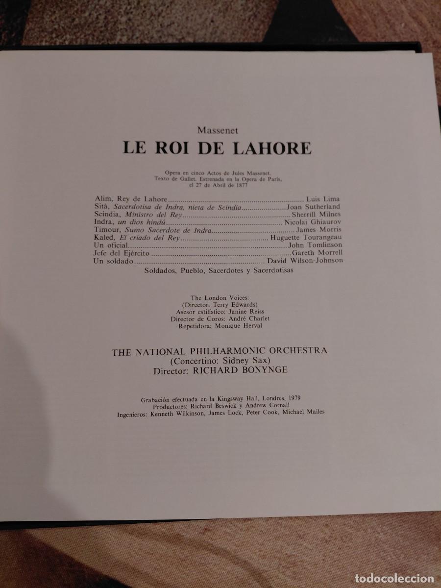 Discos de vinilo: Opera vinilo Le Roi de Lahore de Massenet - Foto 2
