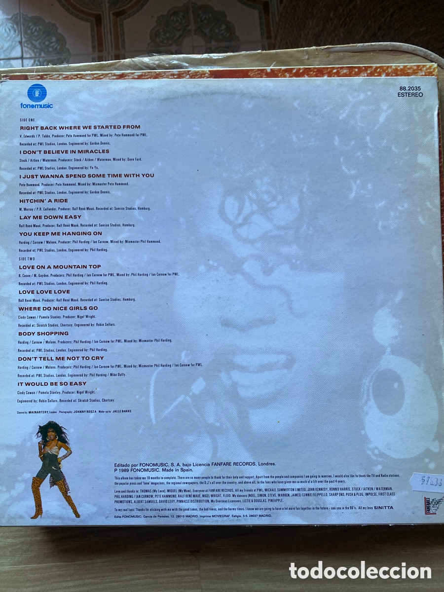 Discos de vinilo: Disco de Vinilo (LP) Sinitta &rdquo;Wicked&rdquo; - Foto 2